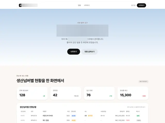 생산넘버별 공장 진행상황·AS·결제·계산서를 한눈에 보는 의류 제조 관리 대시보드.