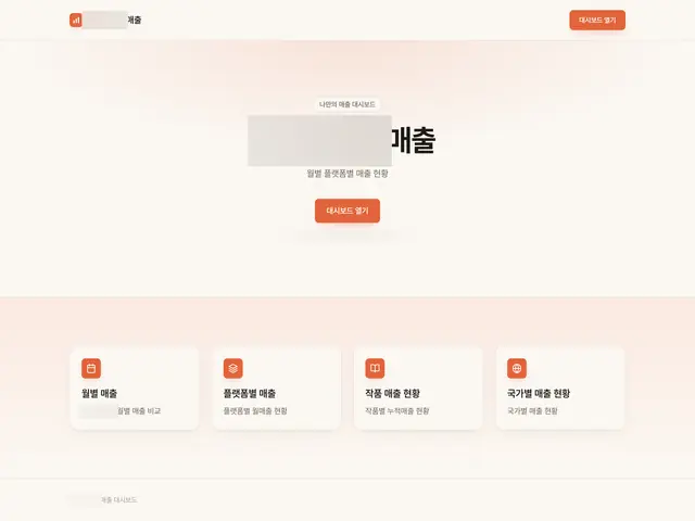 월별·플랫폼별·작품별·국가별 매출을 한 화면에 모은 창작자 매출 대시보드.